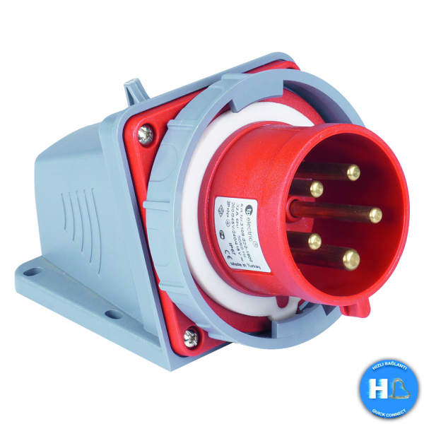 CEE Wandstecker 5x32A IP67 mit Steckklemme (QuickConnect)